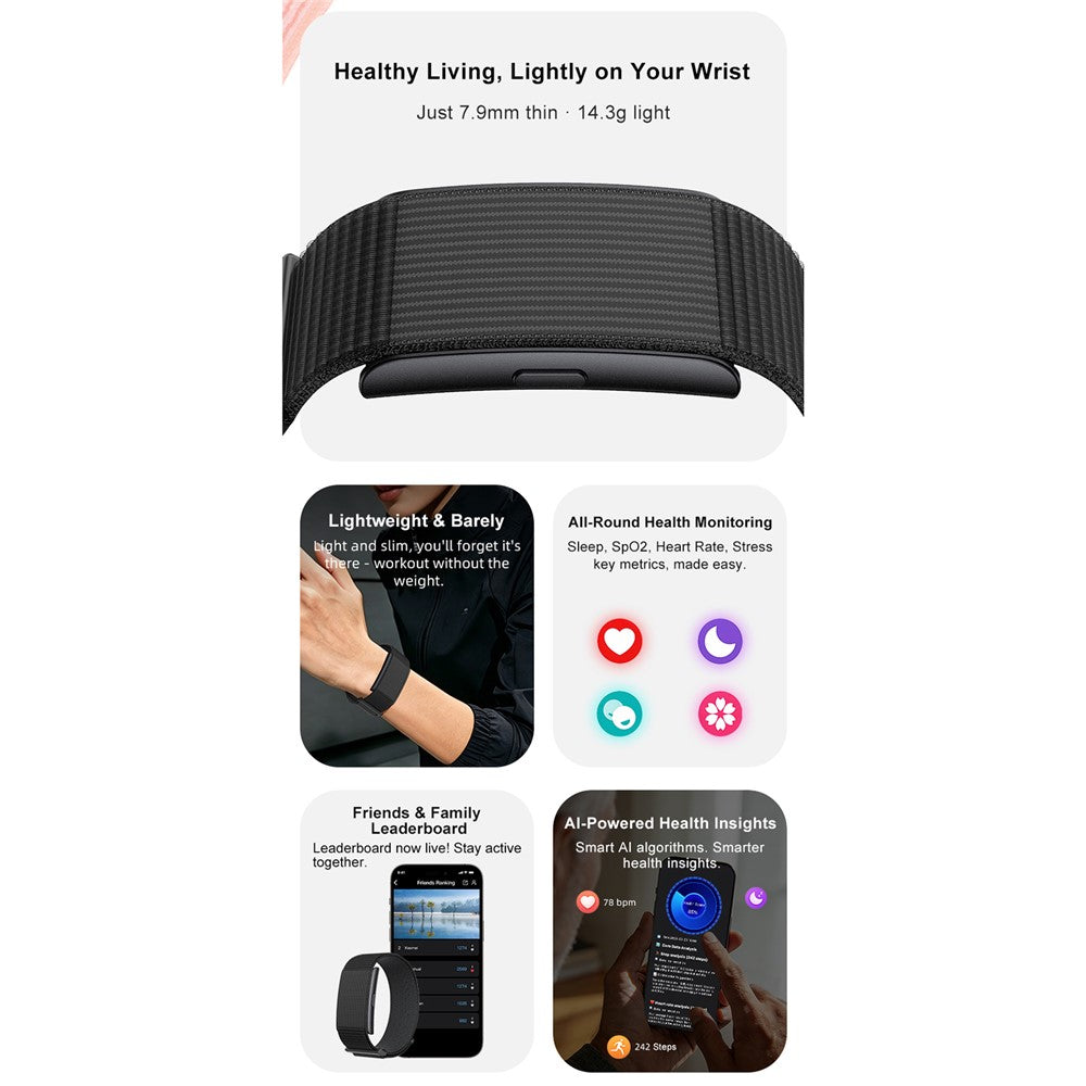 Y28C Screenless Smart Wristband Waterproof Fitness Tracker Blood Oxygen Heart Rate Health Monitor