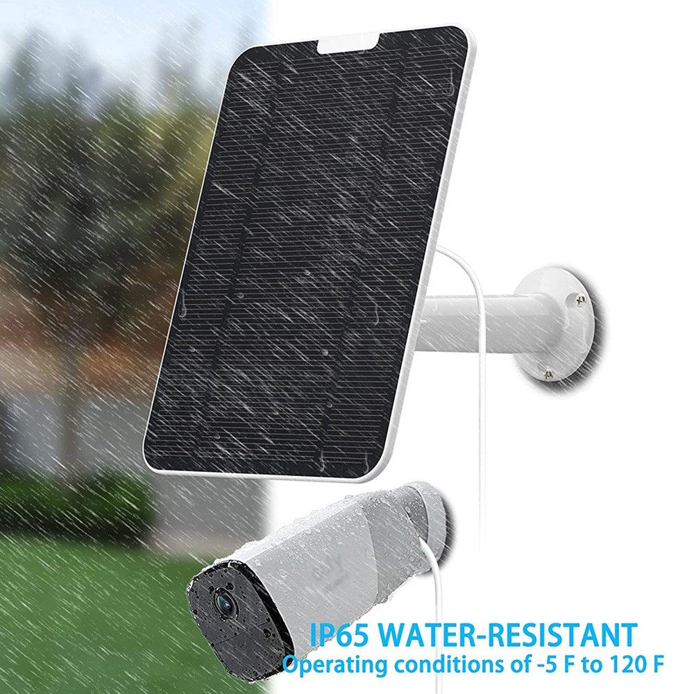 4W USB Solar Panel for Security Camera, Waterproof Solar Charger for Camera with 360-Degree Adjustable Mounting