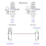 2Pcs Infrared Beam Sensor Detector Alarm Photocell Photoelectric Switch DC 12-24V Light Control Switch Detect Distance 2m