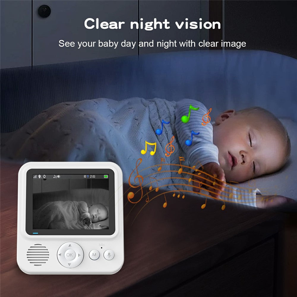 ABM900 Baby Monitor 2.8 inch Indoor Security Camera Two-Way Audio, Lullabies