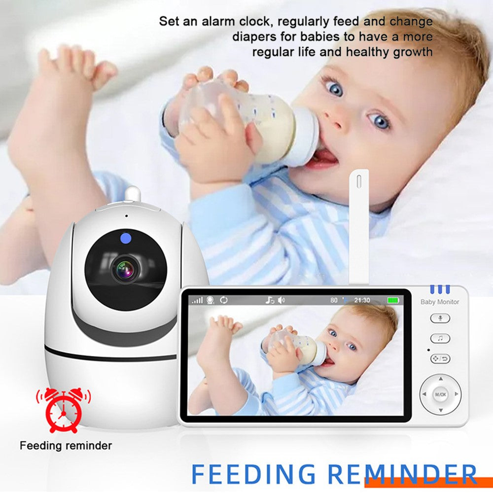 ABM501 5-tums videobabyvakt 2.4G trådlös tvåvägsljud nattseende säkerhetskamera