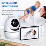 ABM501 5-tums videobabyvakt 2.4G trådlös tvåvägsljud nattseende säkerhetskamera