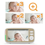 VB803 5-tums babyvakt med inbyggda vaggvisor, PTZ-rotation, HD-övervakningskamera för baby