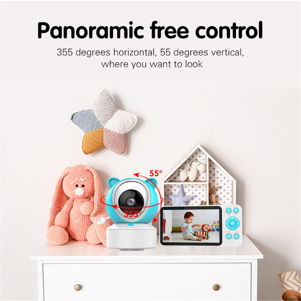 C8 5.0-inch Tuya APP Remote WiFi Camera Cry Detection Wireless Baby Monitor