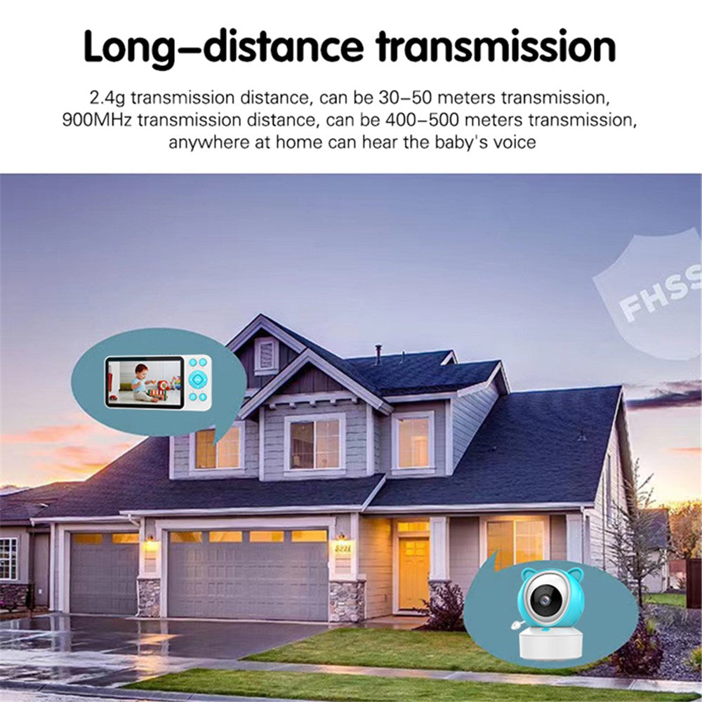 C8 5.0-inch Tuya APP Remote WiFi Camera Cry Detection Wireless Baby Monitor