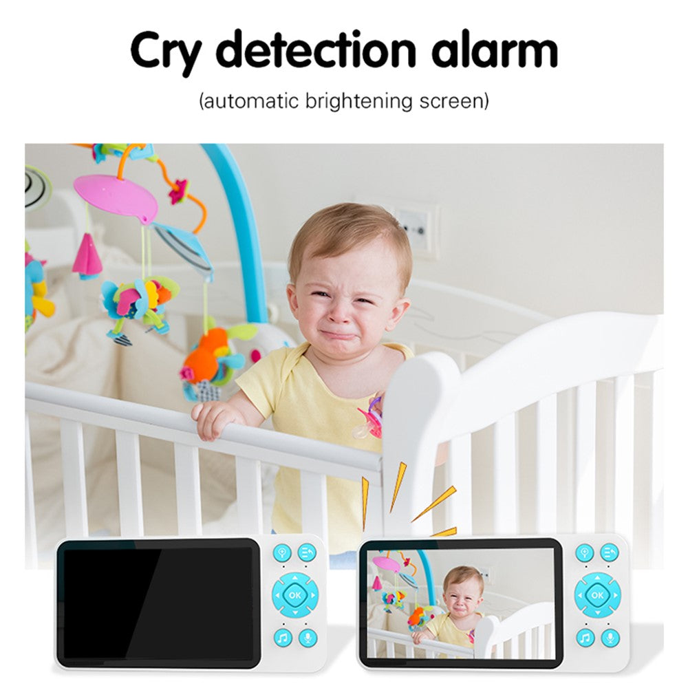 C8 5.0-inch Tuya APP Remote WiFi Camera Cry Detection Wireless Baby Monitor