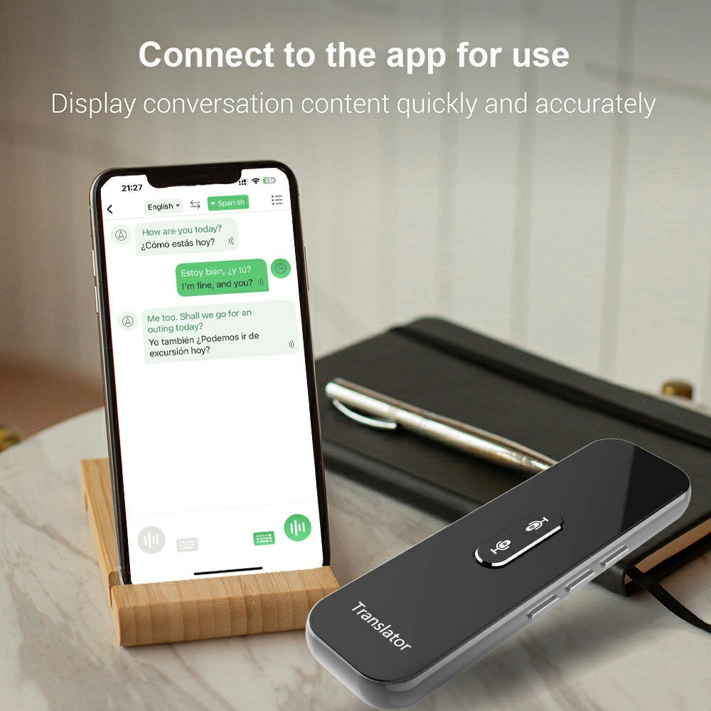 G6X Built-In 600mAh Battery Bluetooth-compatible 137 Languages Speech Translator for 8-Pin, Android