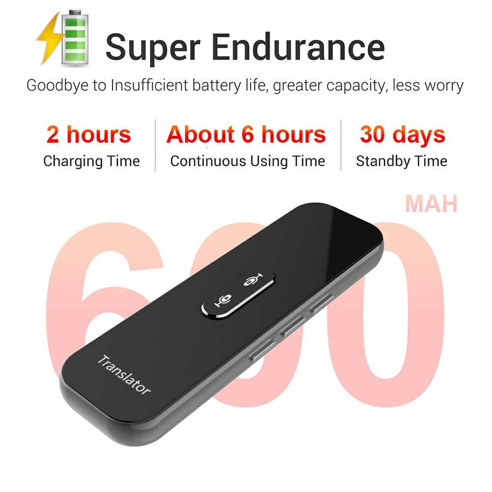 G6X Built-In 600mAh Battery Bluetooth-compatible 137 Languages Speech Translator for 8-Pin, Android