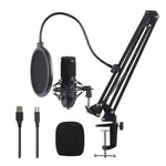 BM800 USB Streaming PC Microphone Kit 192KHz/24Bit Condenser Mic for Podcasting Gaming Home Recording