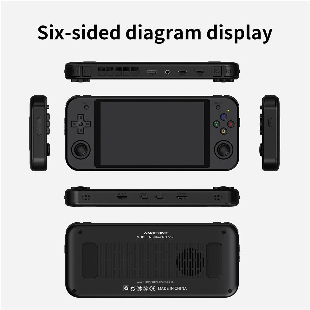 ANBERNIC RG552 Håndholdt Videospilkonsol 5,36-tommer 16GB + 128GB Dobbelte Systemer Android / Linux (Engelsk Version)