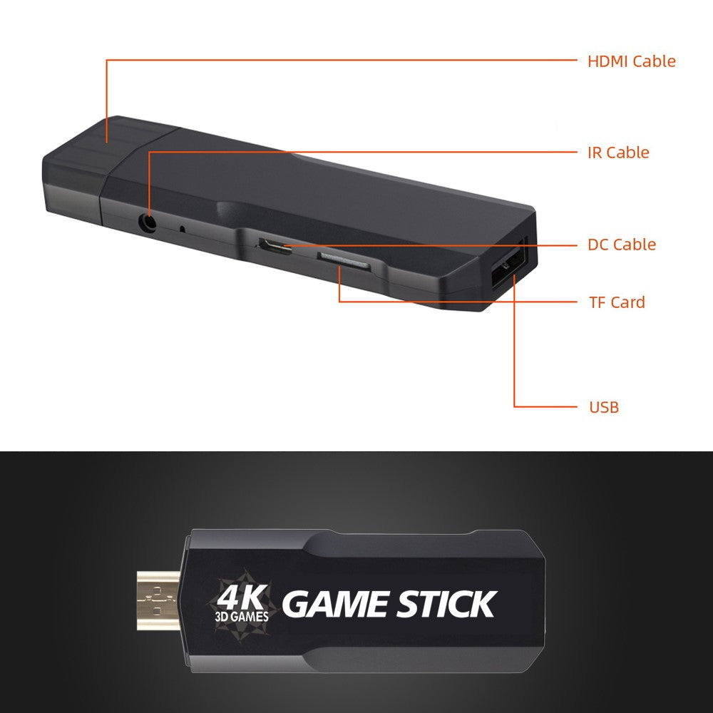 AMPOWN GD10 32G Memory HD Game Stick Wireless Gamepad Double Game Console, English Version