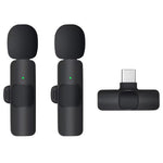 K1 Live Broadcast Lavalier Microphone 2 Noise Reduction Wireless Mic with Type-C Receiver