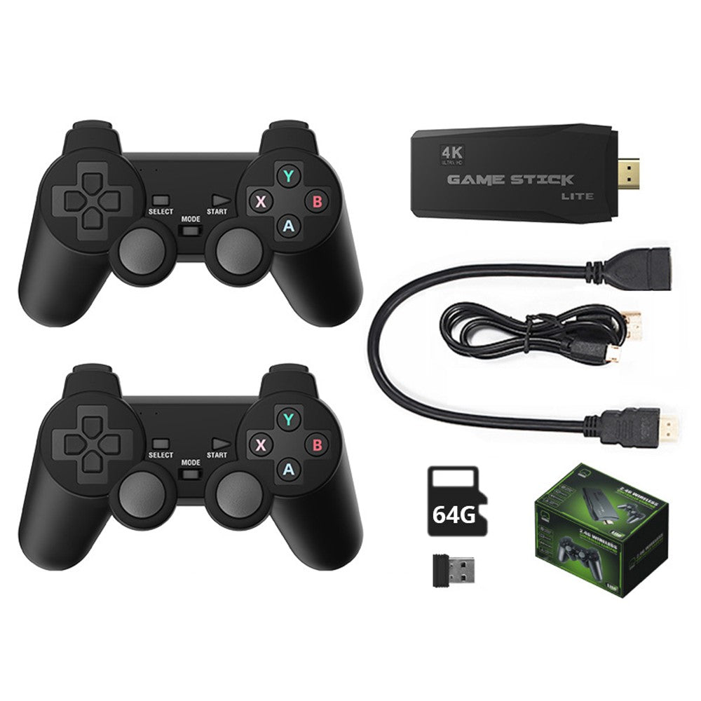 DATA FROG Y3 Lite Game Stick HD TV Spillekonsol med 2 trådløse gamepads, 64G hukommelseskort / 20000 spil