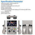 R43pro Built-In 20000 Games 4.3 Inch HD Screen 3D Rocker Handheld Arcade Game Console, with 64G TF Card