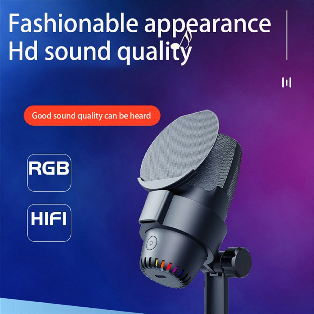 ME9 Plug and Play USB Microphone ENC Noise Reduction Desktop Mic with RGB Light