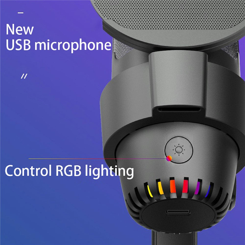 ME9 Plug and Play USB Microphone ENC Noise Reduction Desktop Mic with RGB Light