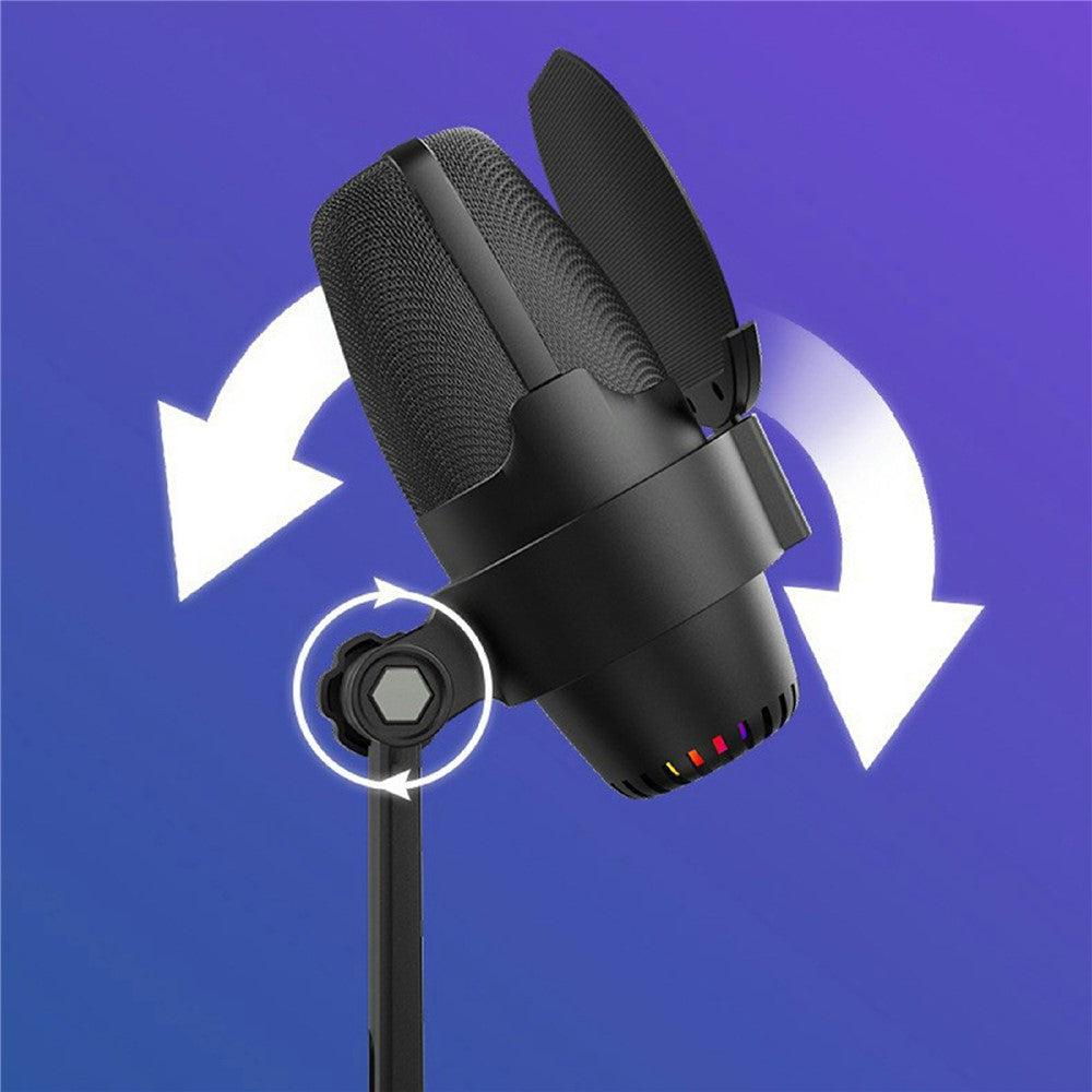 ME9 Plug and Play USB Microphone ENC Noise Reduction Desktop Mic with RGB Light
