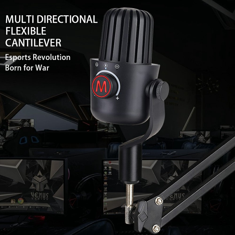 PDO-20 USB Gaming Microphone Noise Cancellation Condenser Mic for Live Streaming, Recording, PC