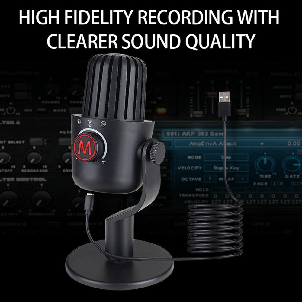 PDO-20 USB Gaming Microphone Noise Cancellation Condenser Mic for Live Streaming, Recording, PC