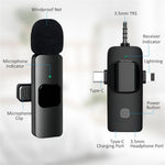 K15 3 in 1 Wireless Lavalier Microphone with Noise Reduction USB-C Microphone for Smartphone Computer Camera