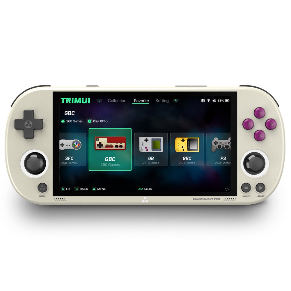 TRIMUI SMART PRO Håndholdt Spillekonsol 4,96-tommer IPS-skærm Retro Videospilcontroller (engelsk version), med 128G TF-kort