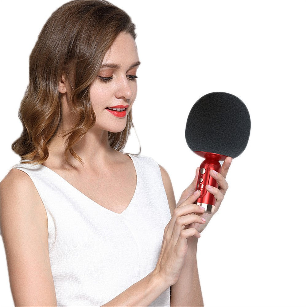K2 Wireless Bluetooth-compatible Microphone Speaker Mushroom Head Singing Mic, English Version