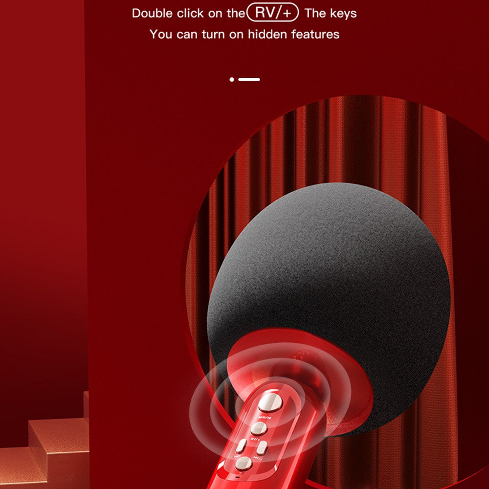 K2 Wireless Bluetooth-compatible Microphone Speaker Mushroom Head Singing Mic, English Version