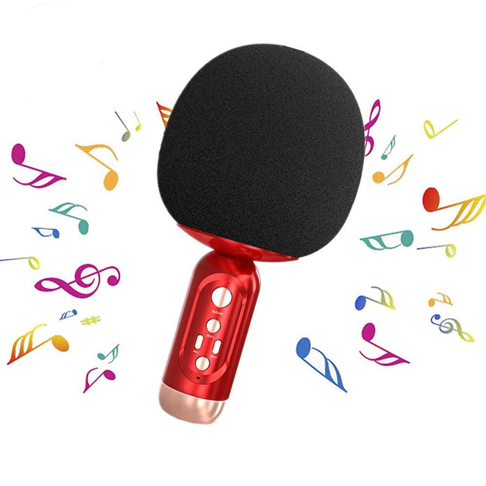 K2 Wireless Bluetooth-compatible Microphone Speaker Mushroom Head Singing Mic, English Version