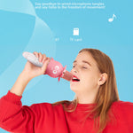 K5 Kids Bluetooth-compatible Microphone ABS+Silicone Carrot Shape Singing Mic, English Version