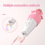 K5 Kids Bluetooth-compatible Microphone ABS+Silicone Carrot Shape Singing Mic, English Version