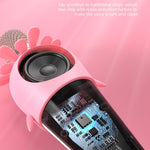 K5 Kids Bluetooth-compatible Microphone ABS+Silicone Carrot Shape Singing Mic, English Version