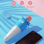 K5 Kids Bluetooth-compatible Microphone ABS+Silicone Carrot Shape Singing Mic, English Version