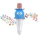 K5 Kids Bluetooth-compatible Microphone ABS+Silicone Carrot Shape Singing Mic, English Version
