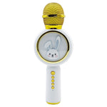 X6 Cute Rabbit Kids Microphone Voice Changing Bluetooth-compatible TWS Karaoke Mic, English Version