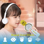 X6 Cute Rabbit Kids Microphone Voice Changing Bluetooth-compatible TWS Karaoke Mic, English Version