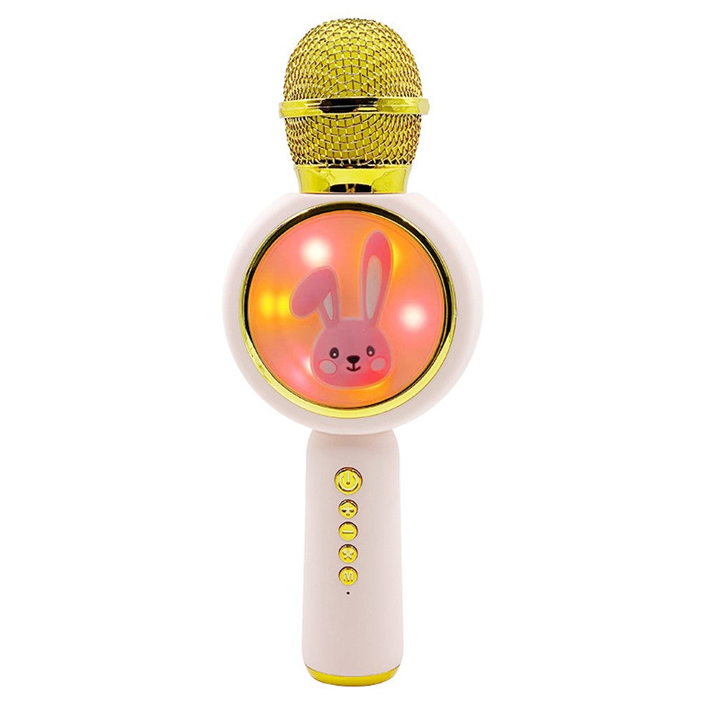 X6 Cute Rabbit Kids Microphone Voice Changing Bluetooth-compatible TWS Karaoke Mic, English Version