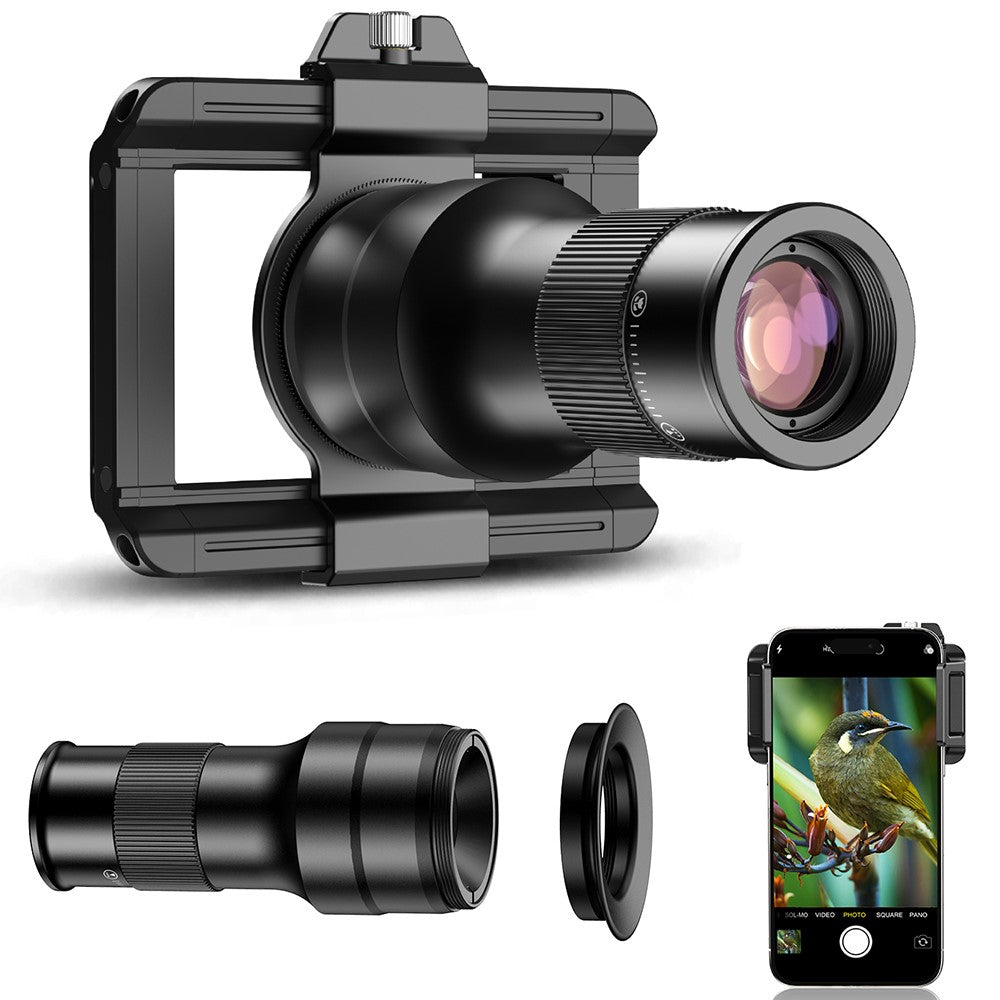 APEXEL APL-TM6 2-i-1-telefoto- och makroobjektiv, 6x teleskopobjektiv för smartphones