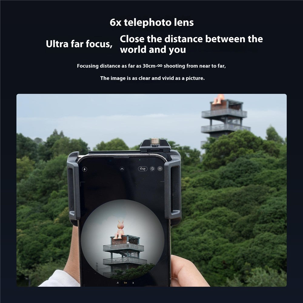 APEXEL APL-TM6 2-i-1-telefoto- och makroobjektiv, 6x teleskopobjektiv för smartphones