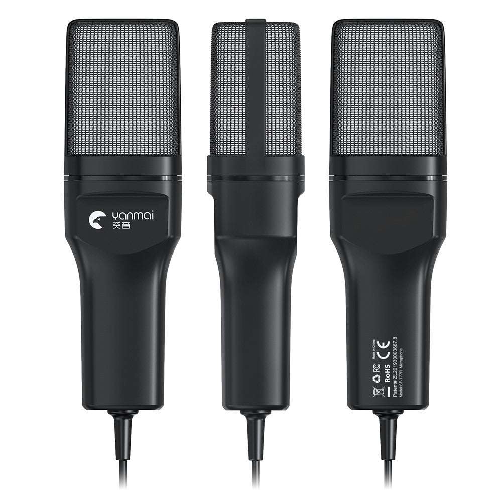 YANMAI SF-777R Computer Gaming Mikrofon USB Kondensator Bordmikrofon med RGB-lys