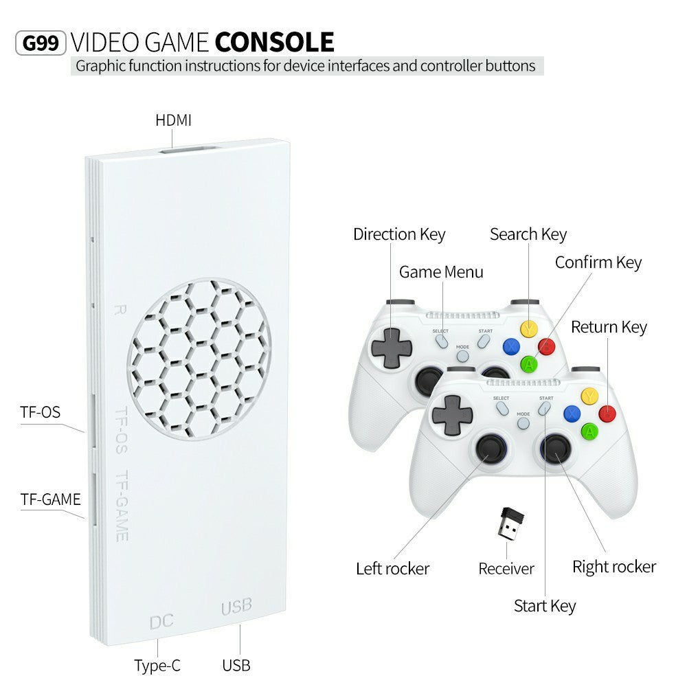 G99 spillekonsol 4K UHD HD TV Stick understøtter multi-emulator til PS2 / PSP / PS1 / MAME / N64