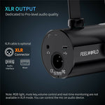 FEELWORLD PM1 Dynamic Microphone XLR / USB Podcast Gaming Streaming Recording Mic with RGB Lighting