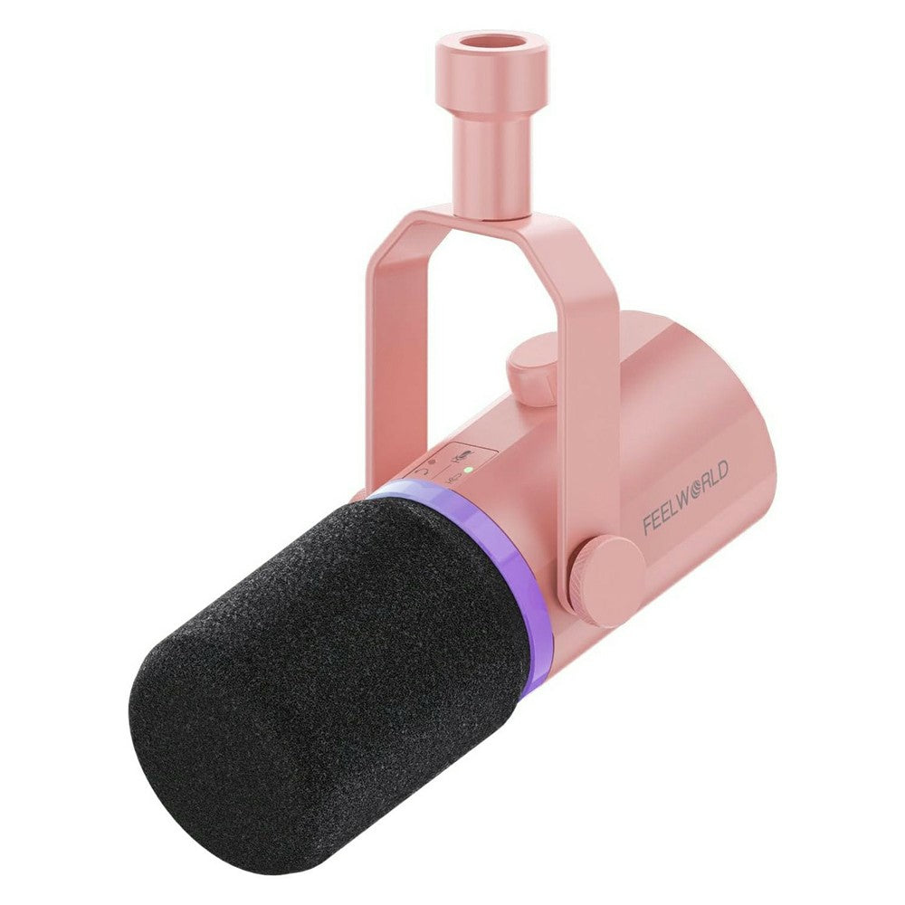 FEELWORLD PM1-P Dynamic Microphone XLR / USB Podcast Gaming Streaming Recording Mic with RGB Lighting