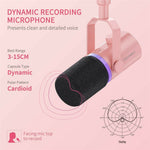 FEELWORLD PM1-P Dynamic Microphone XLR / USB Podcast Gaming Streaming Recording Mic with RGB Lighting