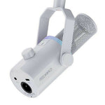 FEELWORLD PM1-W Dynamic Microphone XLR / USB Podcast Gaming Streaming Recording Mic with RGB Lighting
