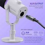 FEELWORLD PM1-XS-W XLR  /  USB Dual Output Desktop Mic for Recording  /  Gaming  /  Streaming Professional Dynamic Microphone