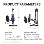 YANMAI X3R RGB Lighting Desktop Microphone Noise Cancelling Capacitor Microphone for Live Streaming / Recording