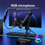 YANMAI X3R RGB Lighting Desktop Microphone Noise Cancelling Capacitor Microphone for Live Streaming / Recording