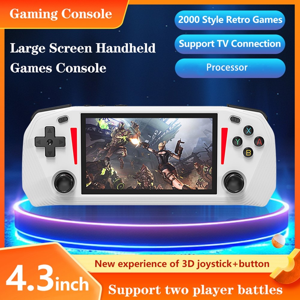 G33 4.3 Inch Handheld Game Console 20 Emulators HD TV Output Gaming Device (with 64G System Memory, without Memory Card)