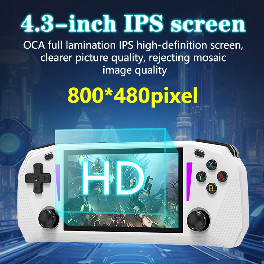G33 4.3 Inch Handheld Game Console 20 Emulators HD TV Output Gaming Device (with 64G System Memory, without Memory Card)