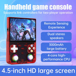 R36ultra X Handheld Game Console with 32GB TF Card Dual 3D Joysticks 4.5 Inch IPS Screen Gamepad with RGB Light
